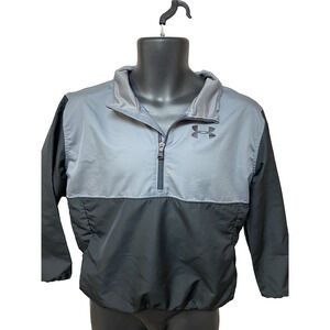 Under Armour Boys Jacket Size Youth Large Long Sleeve Pullover Black Gray Casual